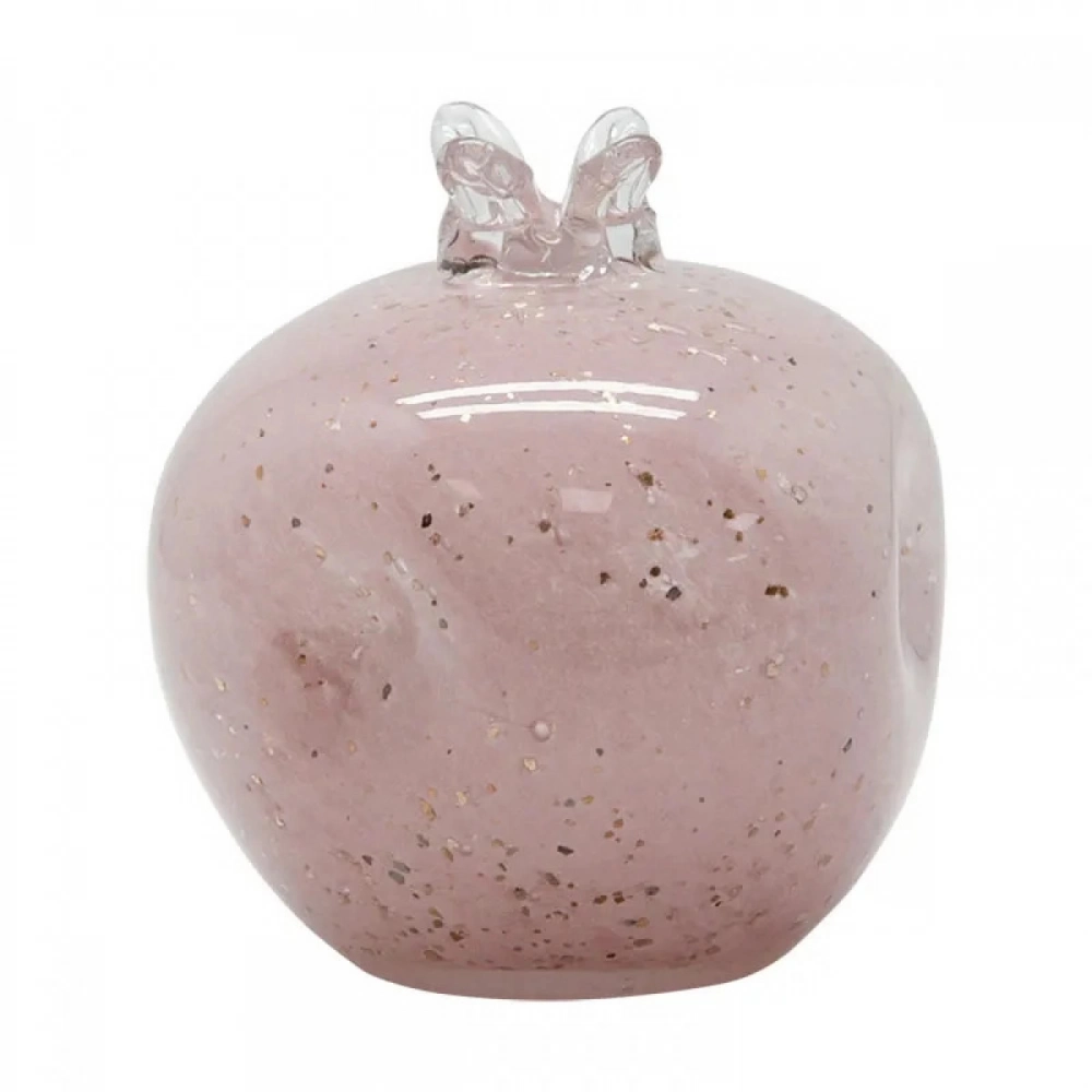 Εκκλησιαστικά Είδη Λαγός Ρόδι από Φυσητό Γυαλί Ρόζ με Γκλίτερ