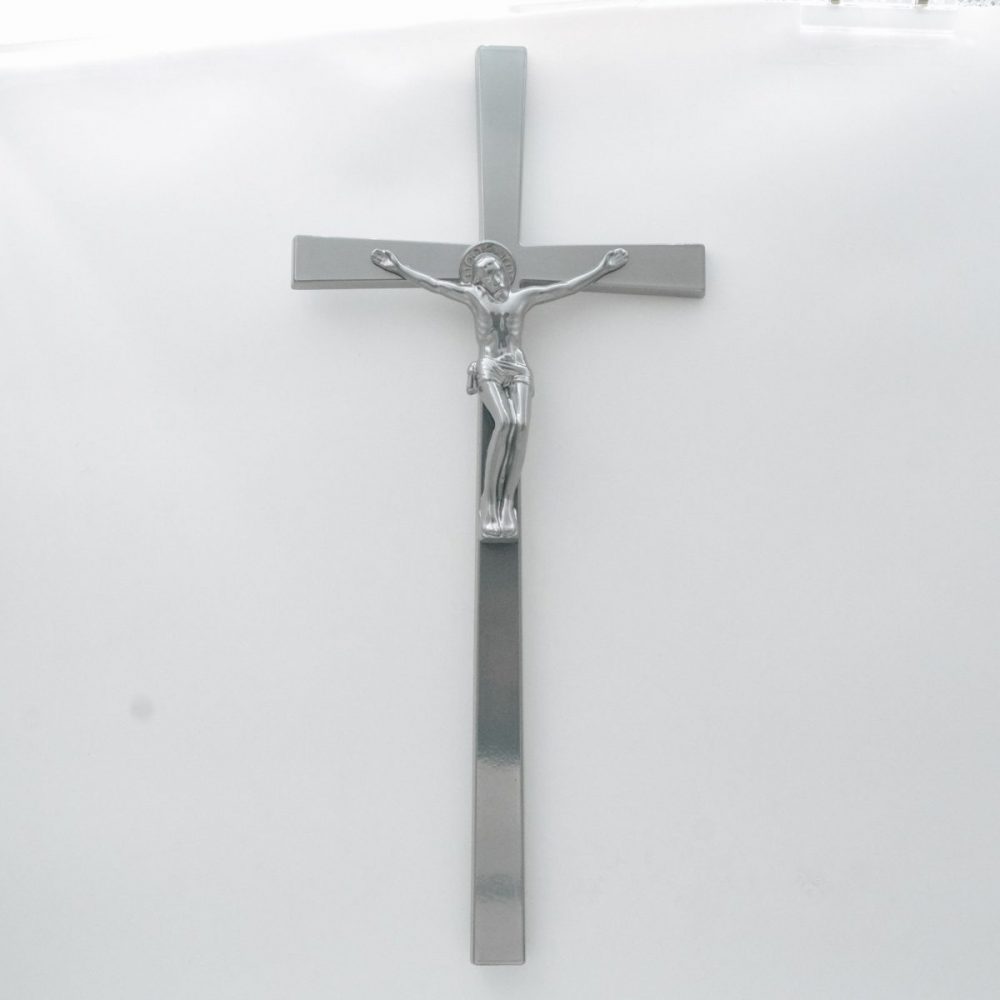 Εκκλησιαστικά Είδη Λαγός Σταυρός Νίκελ Ματ με Εσταυρωμένο