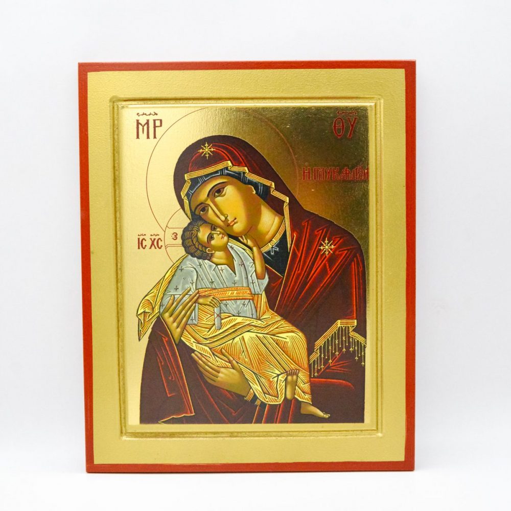 Εκκλησιαστικά Είδη Λαγός Εικόνα Χρυσοτυπία Παναγία Η Γλυκοφιλούσα