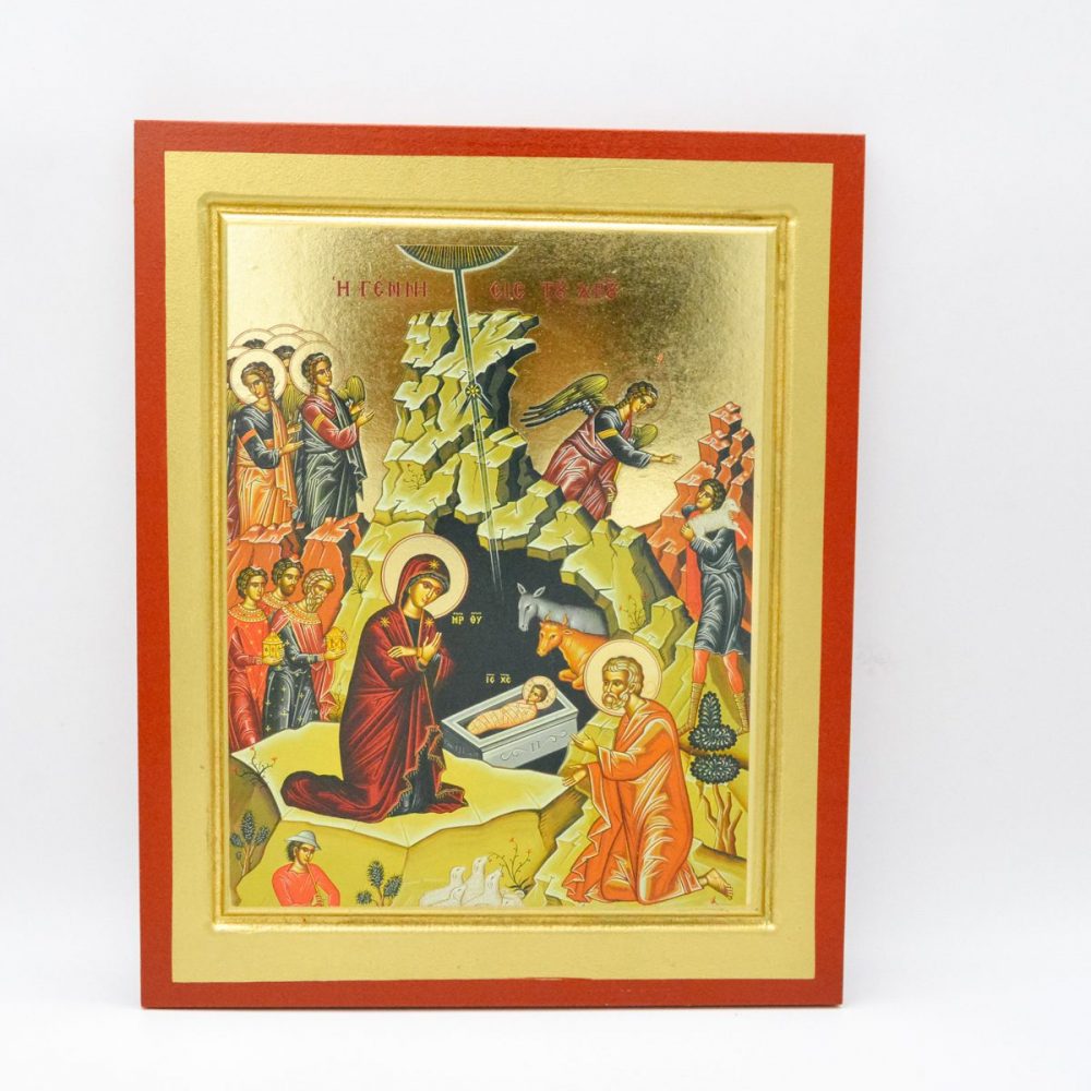 Εκκλησιαστικά Είδη Λαγός Εικόνα Χρυσοτυπία Η Γέννησις του Χριστού