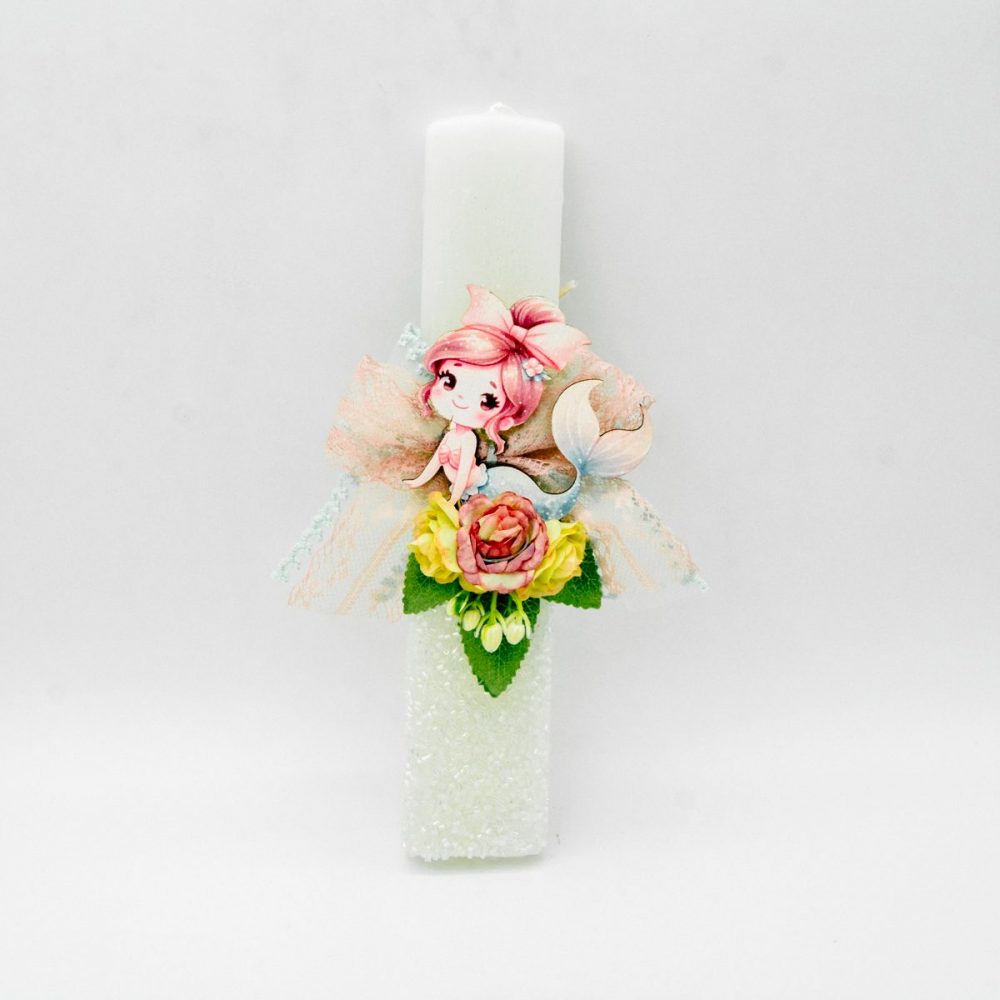 Λαμπάδα με Γοργόνα και Strass