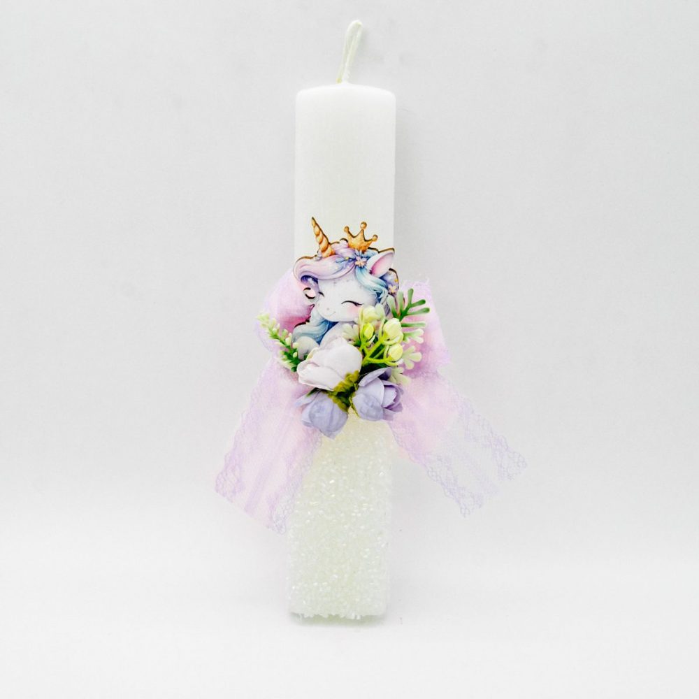 Λαμπάδα με Unicorn και Strass