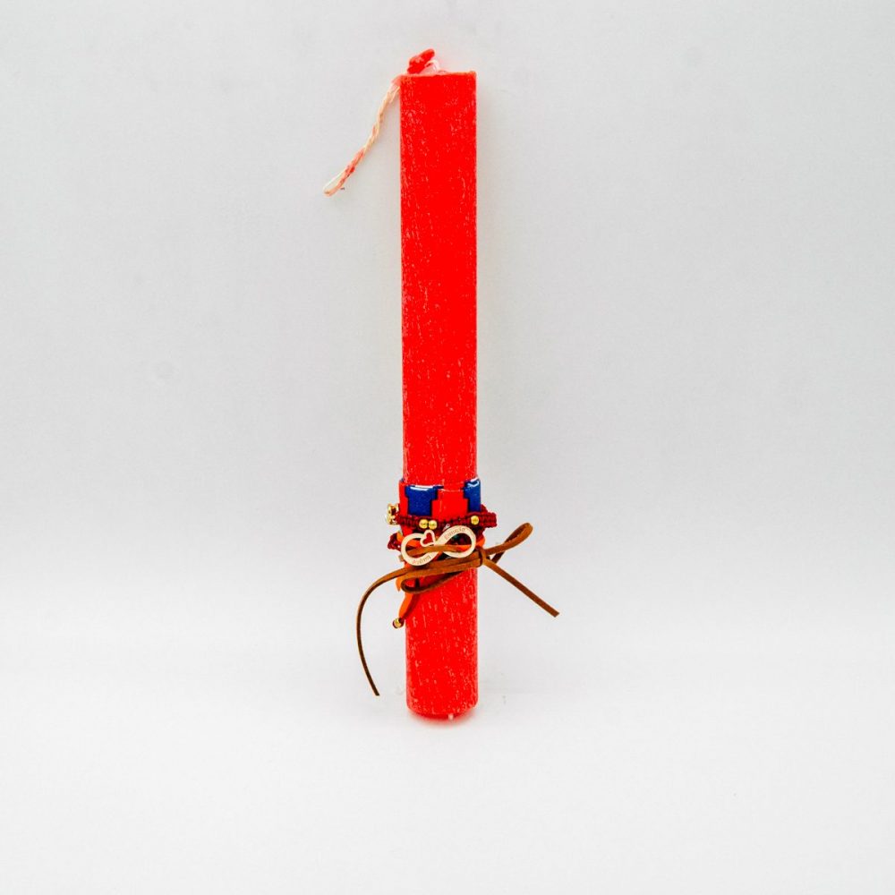 Λαμπάδα Κόκκινη με Βραχιόλι