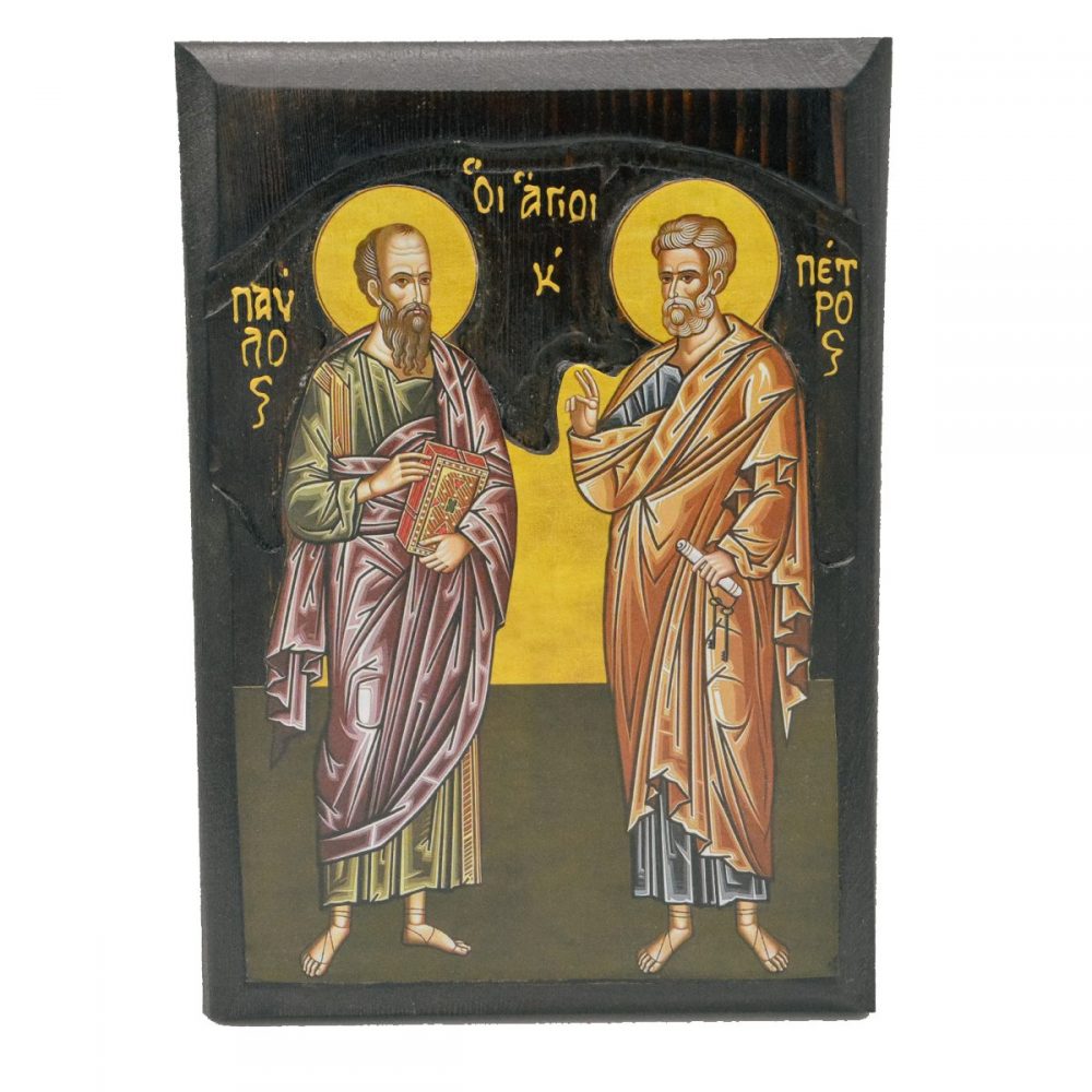Ξύλινη Εικόνα Σκαλιστή Αγίων Πέτρου κ Παύλου