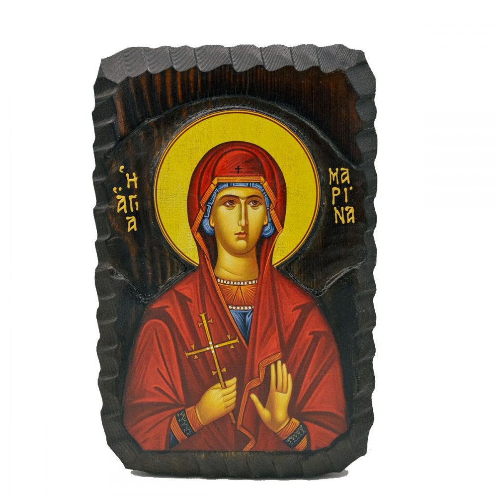 Ξύλινη Εικόνα Σκαλιστή Αγ. Μαρίνα