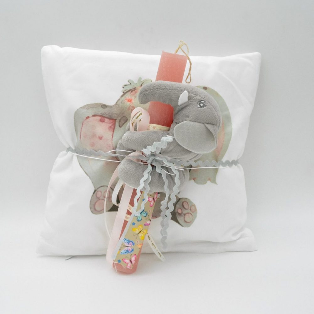 Λαμπάδα με Μαξιλάρι Ελεφαντάκι