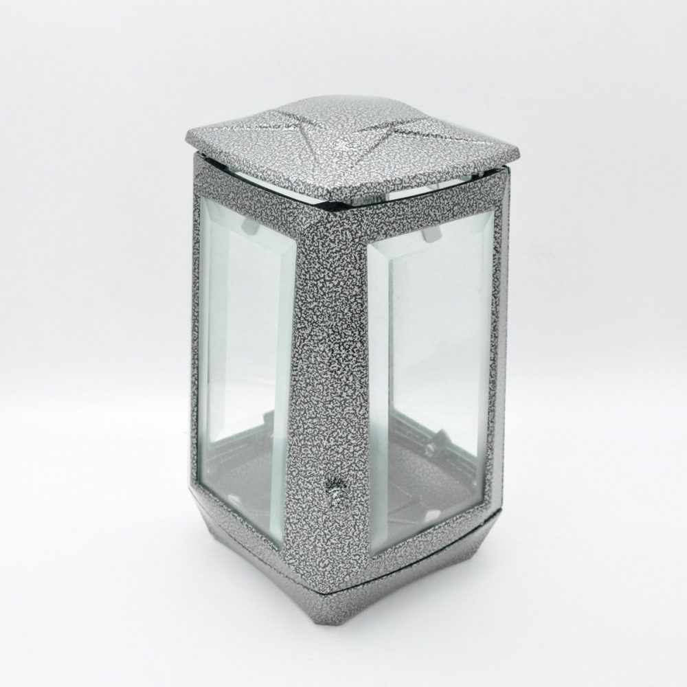 Εκκλησιαστικά Είδη Λαγός Καντηλι Τετράγωνο Ασημί Μαύρο