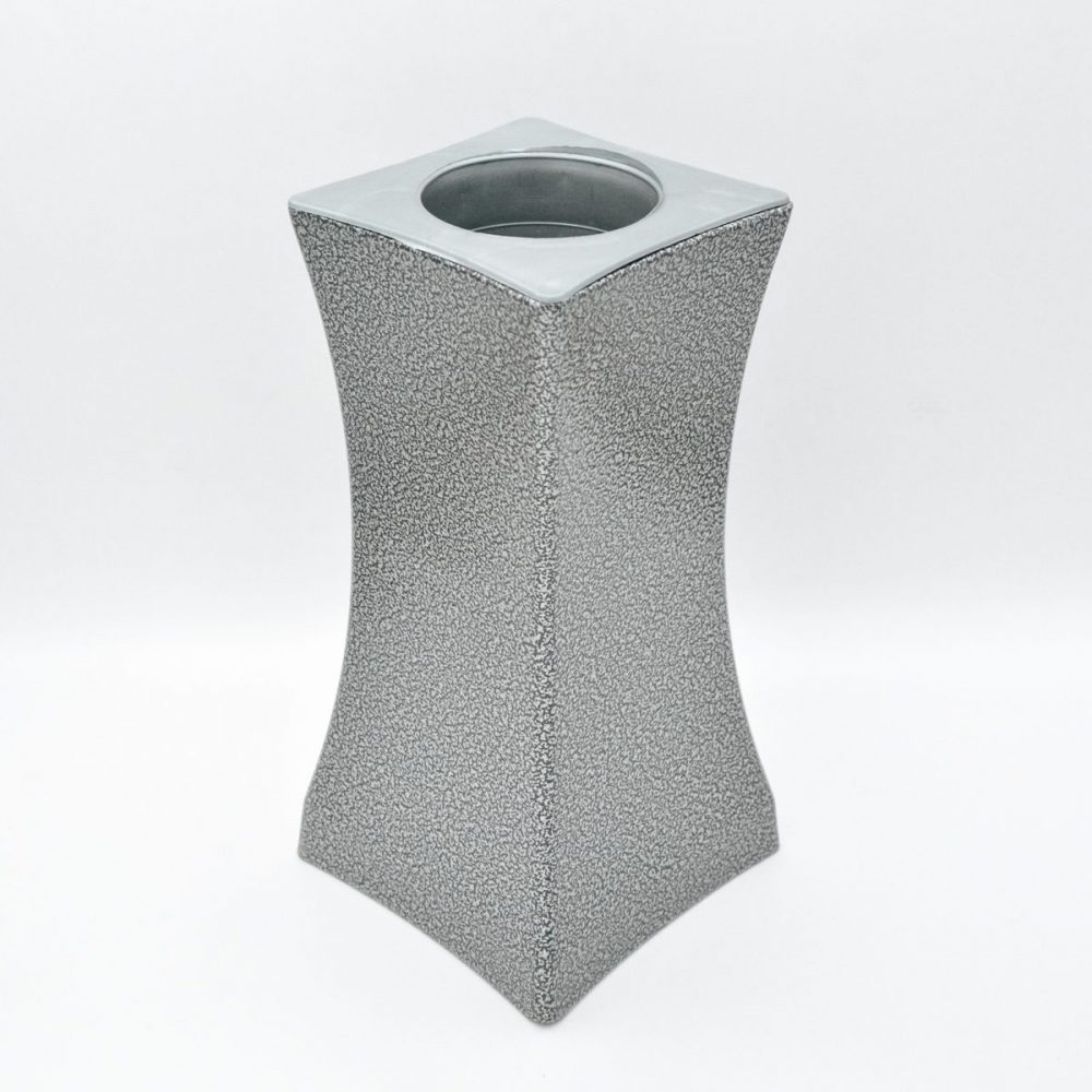 Ανθοδοχείο Αλουμινίου Τετράγωνο Ασημί Μαυρο