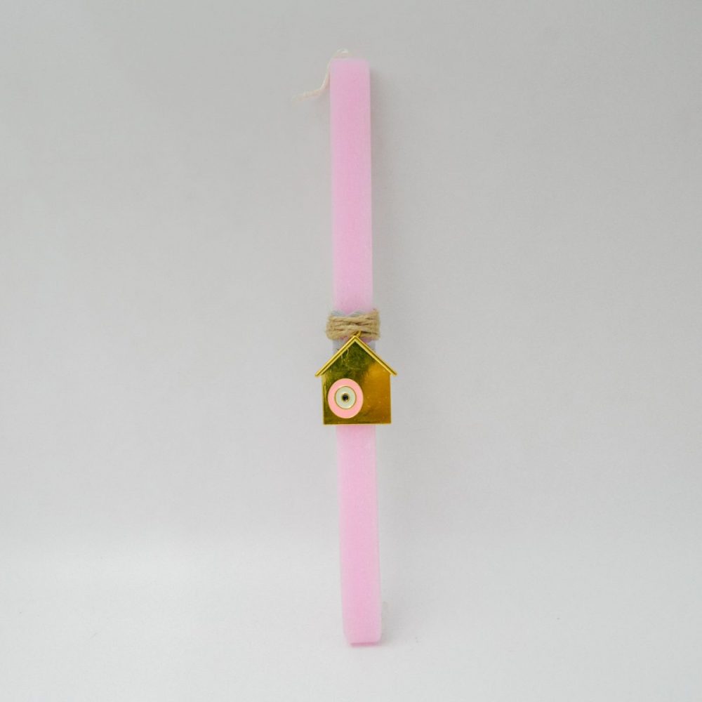 Λαμπάδα Ρόζ με Μεταλλικό Στοιχείο