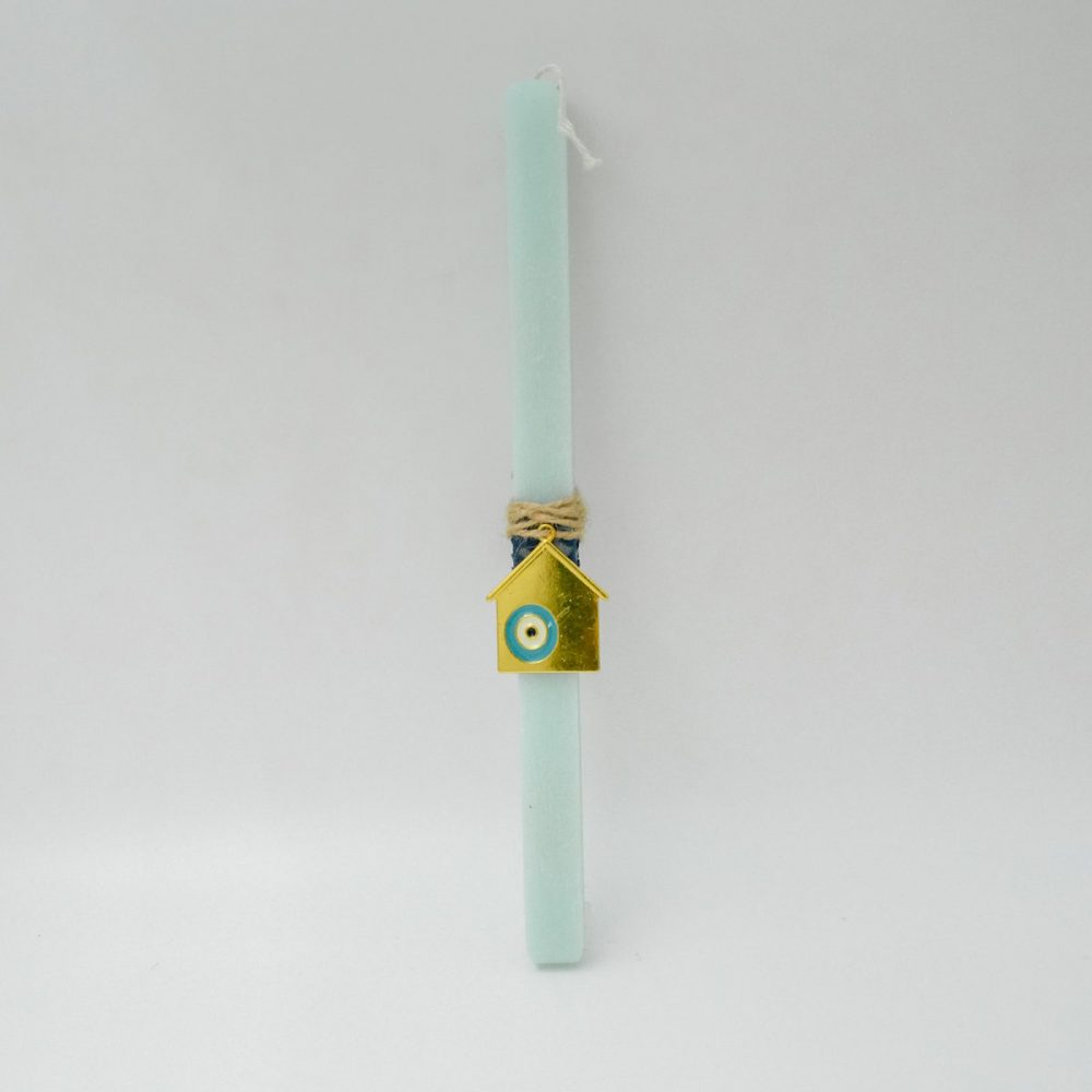 Λαμπάδα Μπλέ με Μεταλλικό Στοιχείο