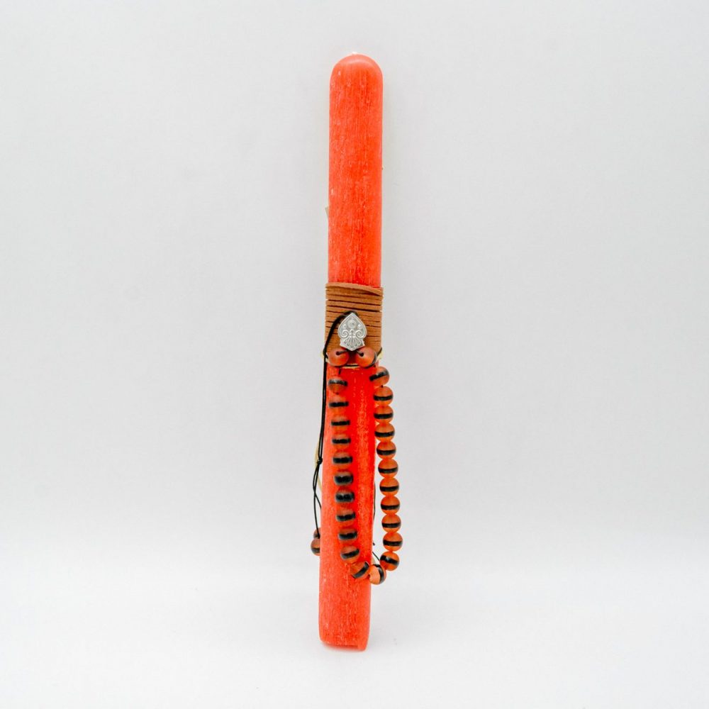 Λαμπάδα Κόκκινη με Κομπολόι 