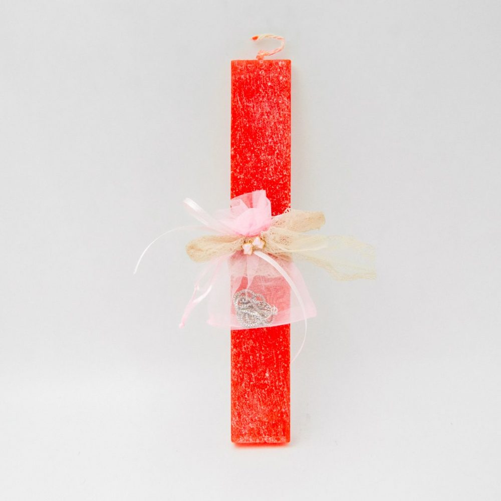 Λαμπάδα Κόκκινη με Κολιέ