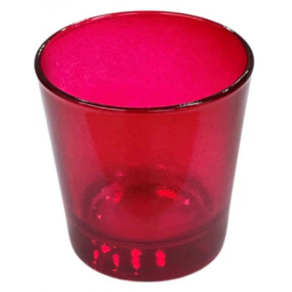 Καντηλοκούπα Γυάλινη  Μικρή Στρόγγυλη Κόκκινη