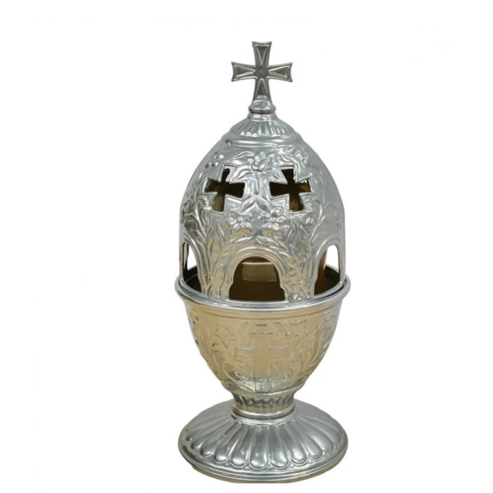 Εκκλησιαστικά Είδη Λαγός Καντήλι Μεταλλικό Άλφα Ασημί