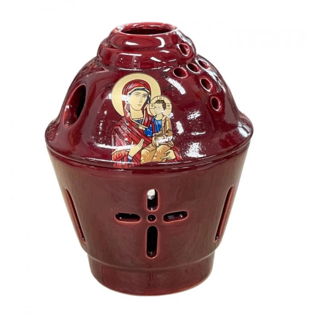 Εκκλησιαστικά Είδη Λαγός Καντήλι Κεραμικό Αποστολικό Μπορντό