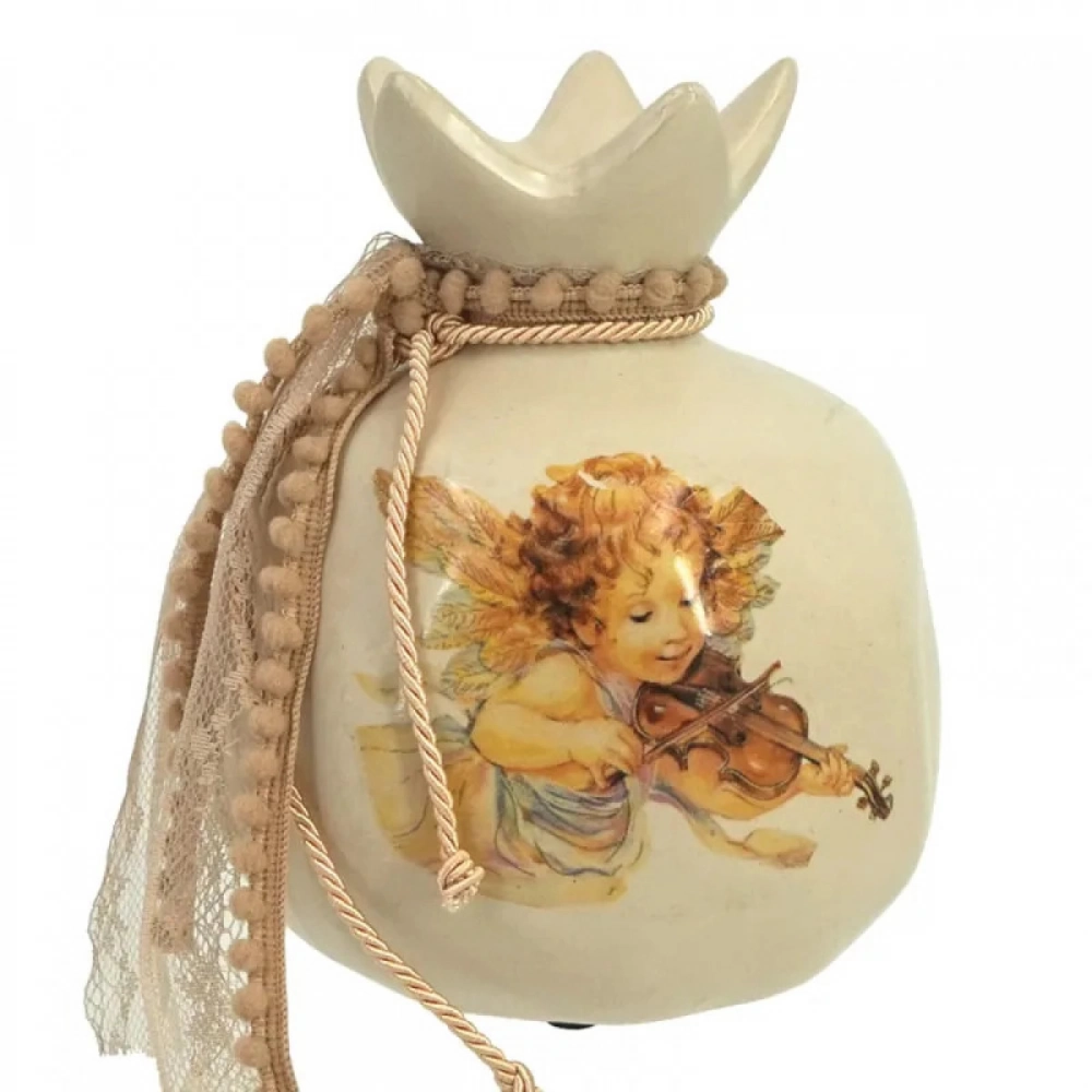 Εκκλησιαστικά Είδη Λαγός Ρόδι Κεραμικό Γίγας με Άγγελο-Βιολί