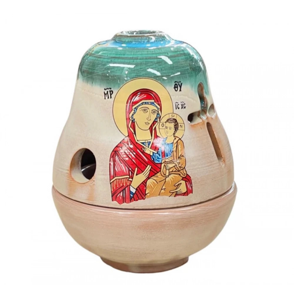 Εκκλησιαστικά Είδη Λαγός Καντήλι Κεραμικό Καμπάνα Δίχρωμο