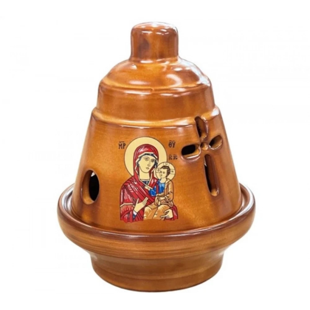 Καντήλι Κεραμικό Καμπανάκι Καφέ