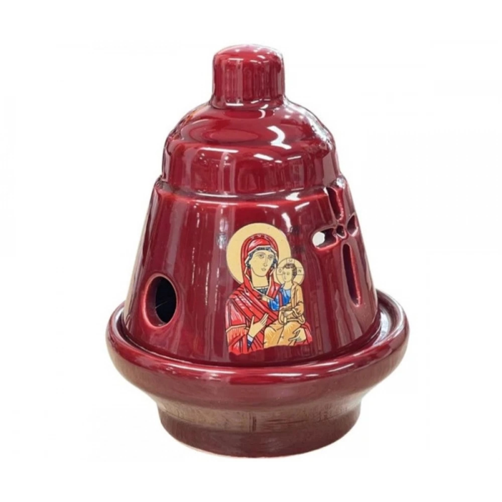 Εκκλησιαστικά Είδη Λαγός Καντήλι Κεραμικό Καμπανάκι Μπορντό