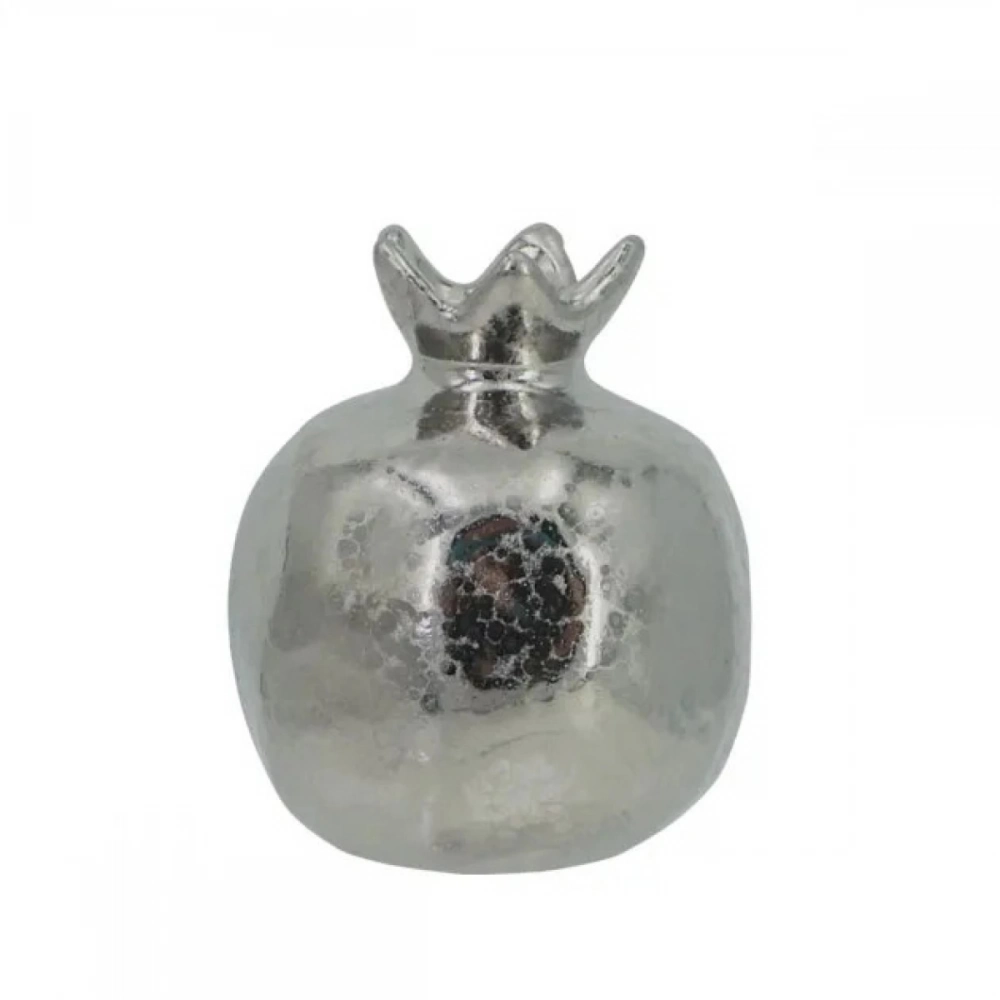 Εκκλησιαστικά Είδη Λαγός Ρόδι Κεραμικό Μικρό Ασημί Σφυρήλατο