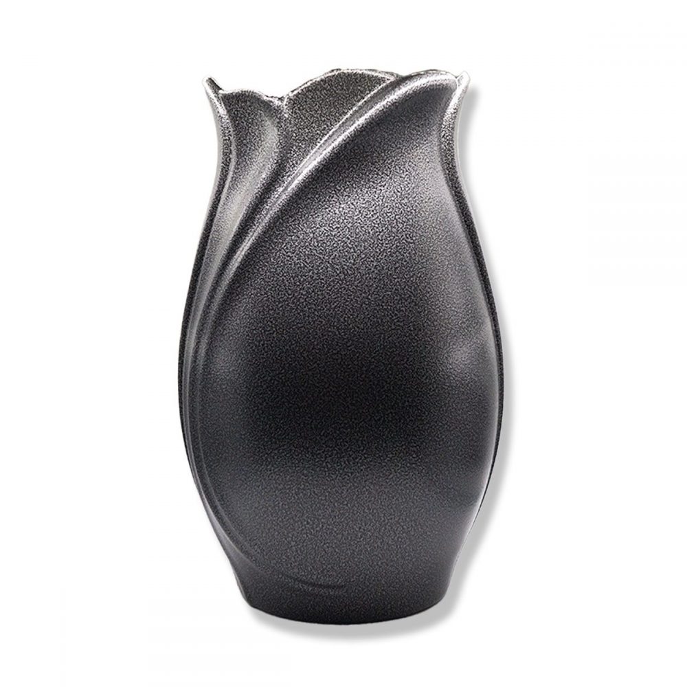 Εκκλησιαστικά Είδη Λαγός Ανθοδοχείο Αλουμινίου Τουλίπα Ασημί Μαύρο Μικρή