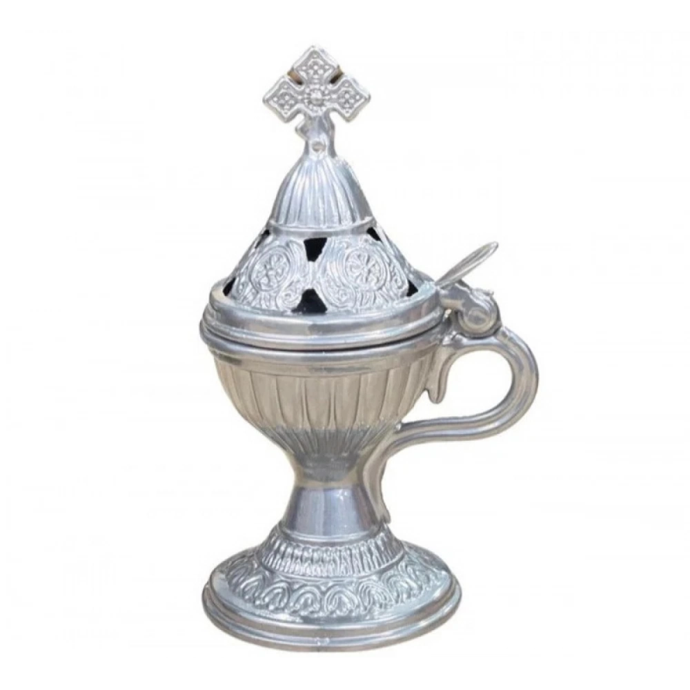 Εκκλησιαστικά Είδη Λαγός Θυμιατό Μεταλλικό Άλφα Ασημί