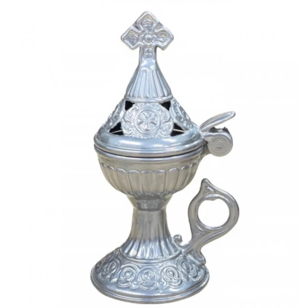 Εκκλησιαστικά Είδη Λαγός Θυμιατό Μεταλλικό Άλφα Μικρό Ασημί