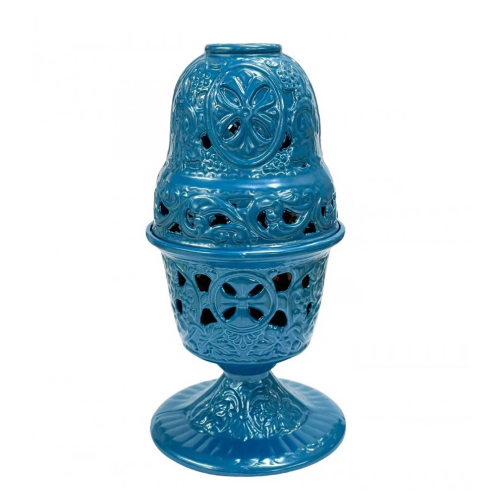 Εκκλησιαστικά Είδη Λαγός Καντήλι Μεταλλικό Κουκουνάρα Μπλε