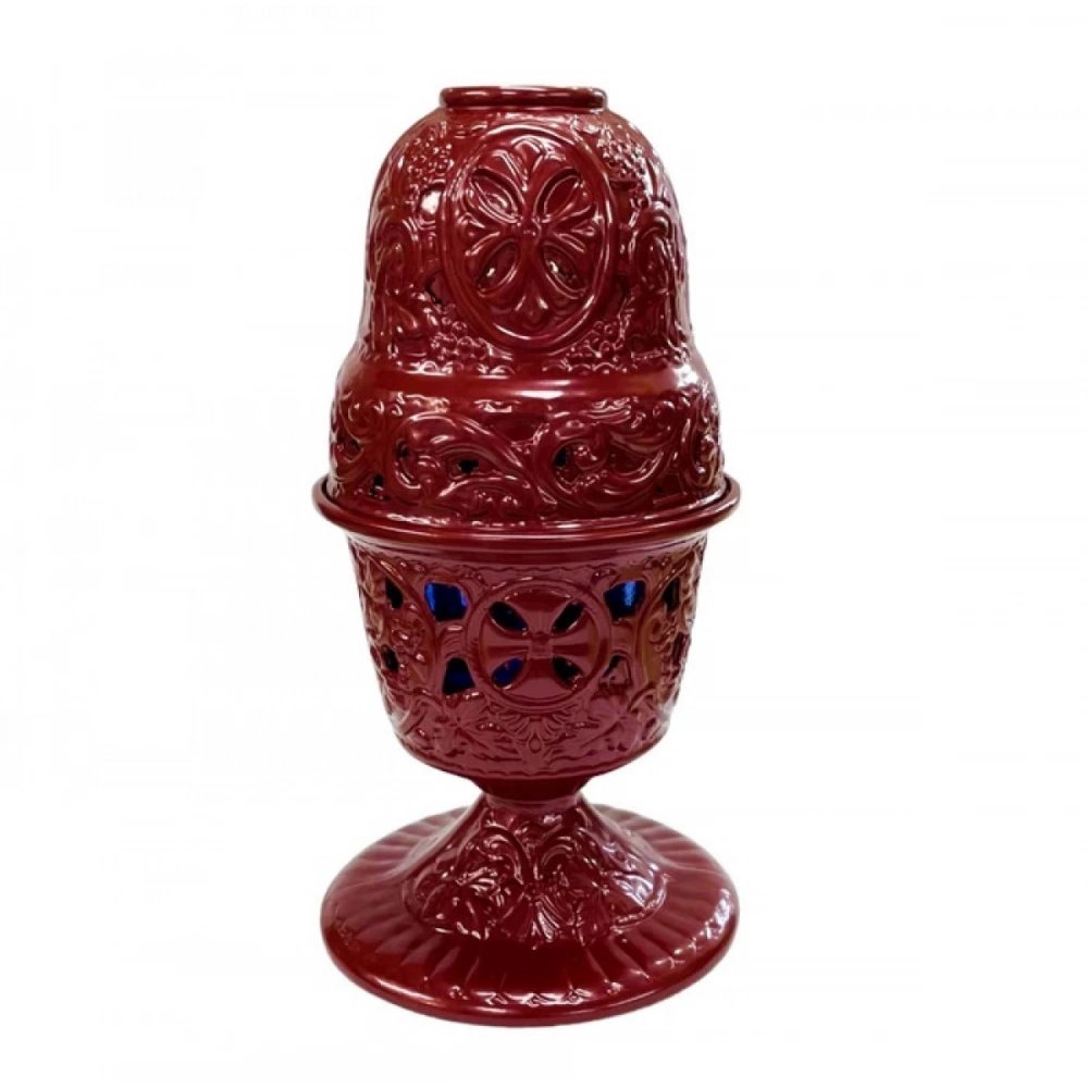 Εκκλησιαστικά Είδη Λαγός Καντήλι Μεταλλικό Κουκουνάρα Μπορντό