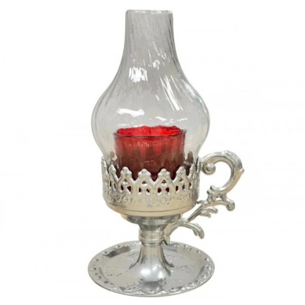 Εκκλησιαστικά Είδη Λαγός Καντήλι Μεταλλικό Λάμπα Ασημί