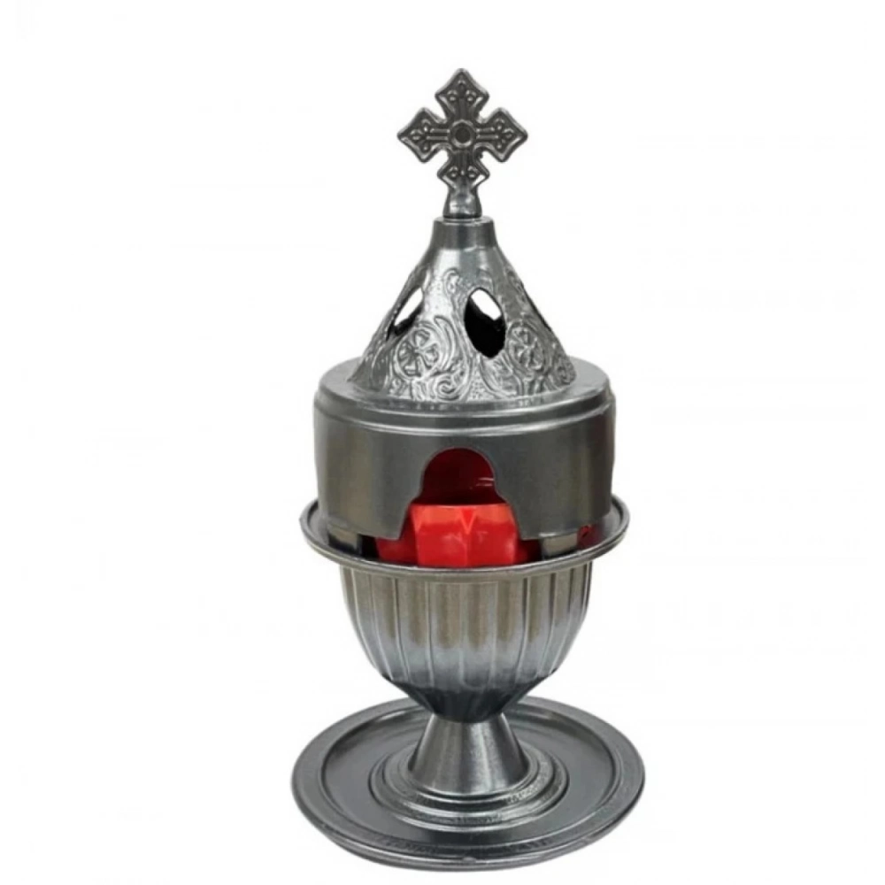 Εκκλησιαστικά Είδη Λαγός Καντήλι Μεταλλικό Σταυρός Ανθρακί