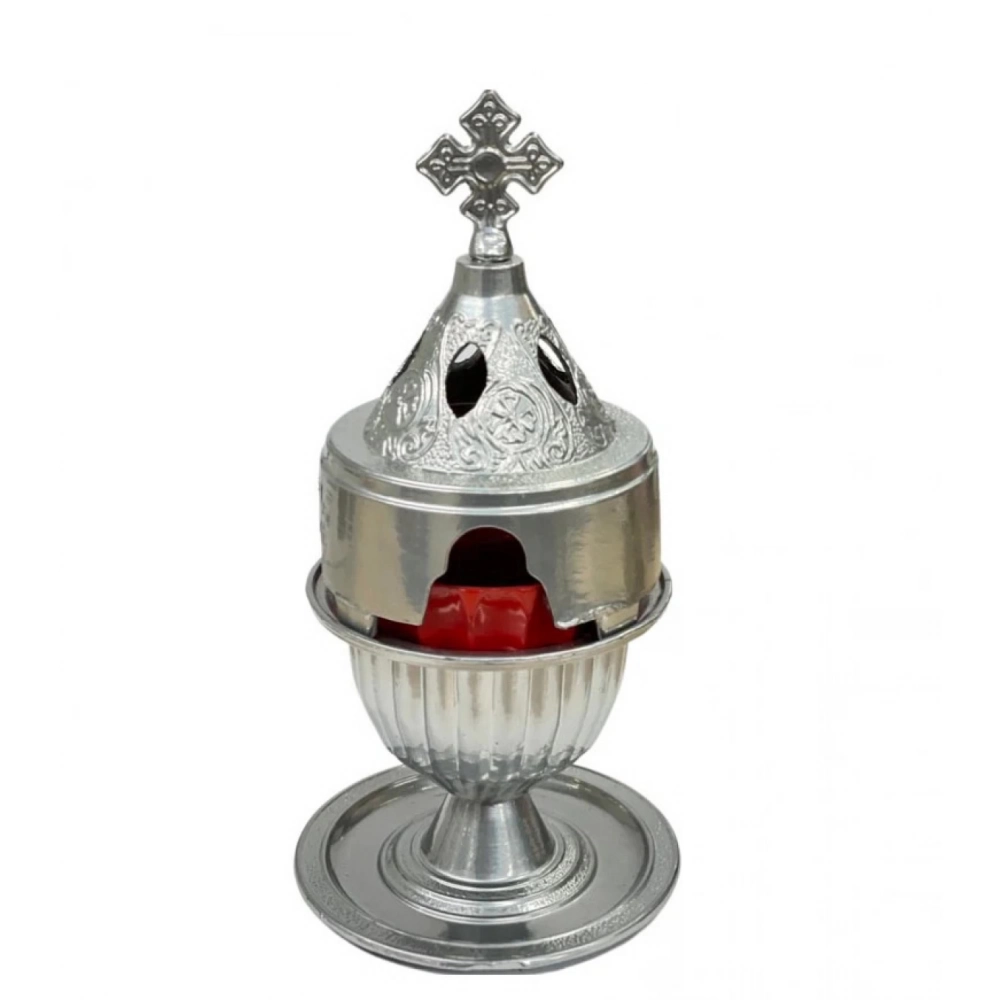 Εκκλησιαστικά Είδη Λαγός Καντήλι Μεταλλικό Σταυρός Ασημί