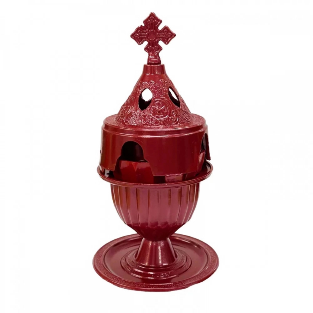 Εκκλησιαστικά Είδη Λαγός Καντήλι Μεταλλικό Σταυρός Μπορντό