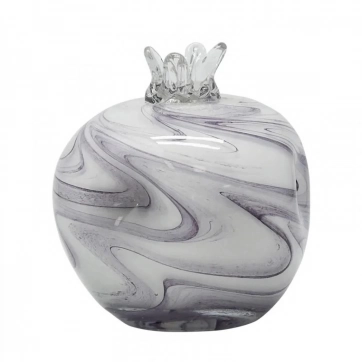 Εκκλησιαστικά Είδη Λαγός Ρόδι από Φυσητό Γυαλί Λευκό με Μώβ