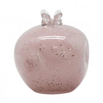 Εκκλησιαστικά Είδη Λαγός Ρόδι από Φυσητό Γυαλί Ρόζ με Γκλίτερ