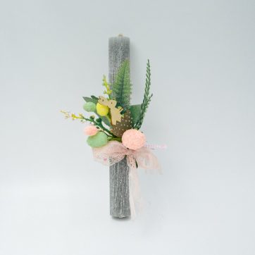 Εκκλησιαστικά Είδη Λαγός Λαμπάδα με Λουλούδια