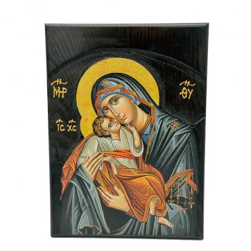 Εκκλησιαστικά Είδη Λαγός Ξύλινη Εικόνα Σκαλιστή Παναγία