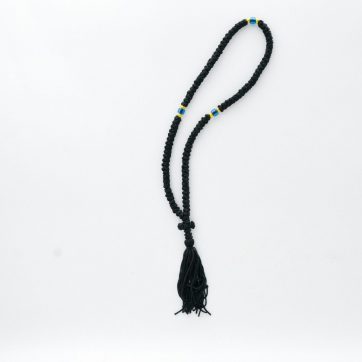 Εκκλησιαστικά Είδη Λαγός Κομποσχοίνι 100αρι Μαύρο-Μπλέ Χάντρα