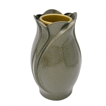 Εκκλησιαστικά Είδη Λαγός Ανθοδοχείο Αλουμινίου Τουλίπα Χρυσό Μαύρο Μεγάλο