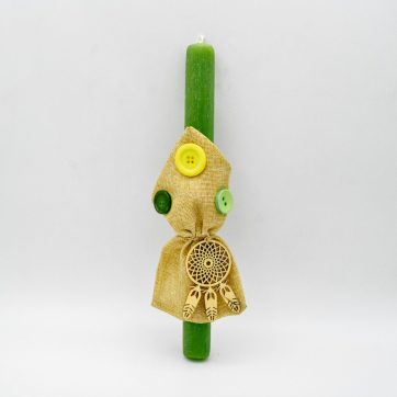 Εκκλησιαστικά Είδη Λαγός Λαμπάδα Πράσινη με Ξύλινο Στοιχείο