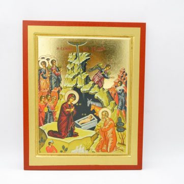 Εκκλησιαστικά Είδη Λαγός Εικόνα Χρυσοτυπία Η Γέννησις του Χριστού