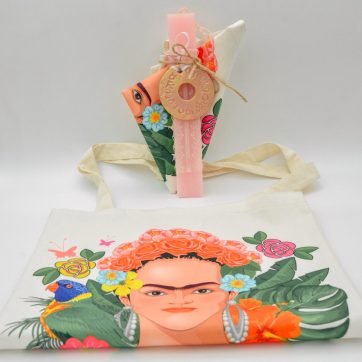 Εκκλησιαστικά Είδη Λαγός Λαμπάδα με Διακοσμητικό και Τσάντα Πάνινη