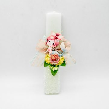 Εκκλησιαστικά Είδη Λαγός Λαμπάδα με Γοργόνα και Strass