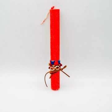 Εκκλησιαστικά Είδη Λαγός Λαμπάδα Κόκκινη με Βραχιόλι