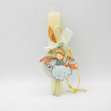 Εκκλησιαστικά Είδη Λαγός Λαμπάδα Εκρού με Διακοσμητικό