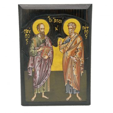 Εκκλησιαστικά Είδη Λαγός Ξύλινη Εικόνα Σκαλιστή Αγίων Πέτρου κ Παύλου