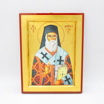 Εκκλησιαστικά Είδη Λαγός Εικόνα Χρυσοτυπία Αγ Νεκτάριος