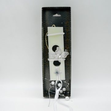 Εκκλησιαστικά Είδη Λαγός Λαμπάδα με Πεταλούδα και Πέρλες