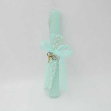 Εκκλησιαστικά Είδη Λαγός Λαμπάδα Μπλέ με Μεταλλικό Στοιχείο