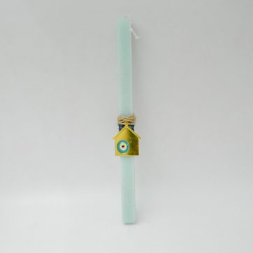 Εκκλησιαστικά Είδη Λαγός Λαμπάδα Μπλέ με Μεταλλικό Στοιχείο